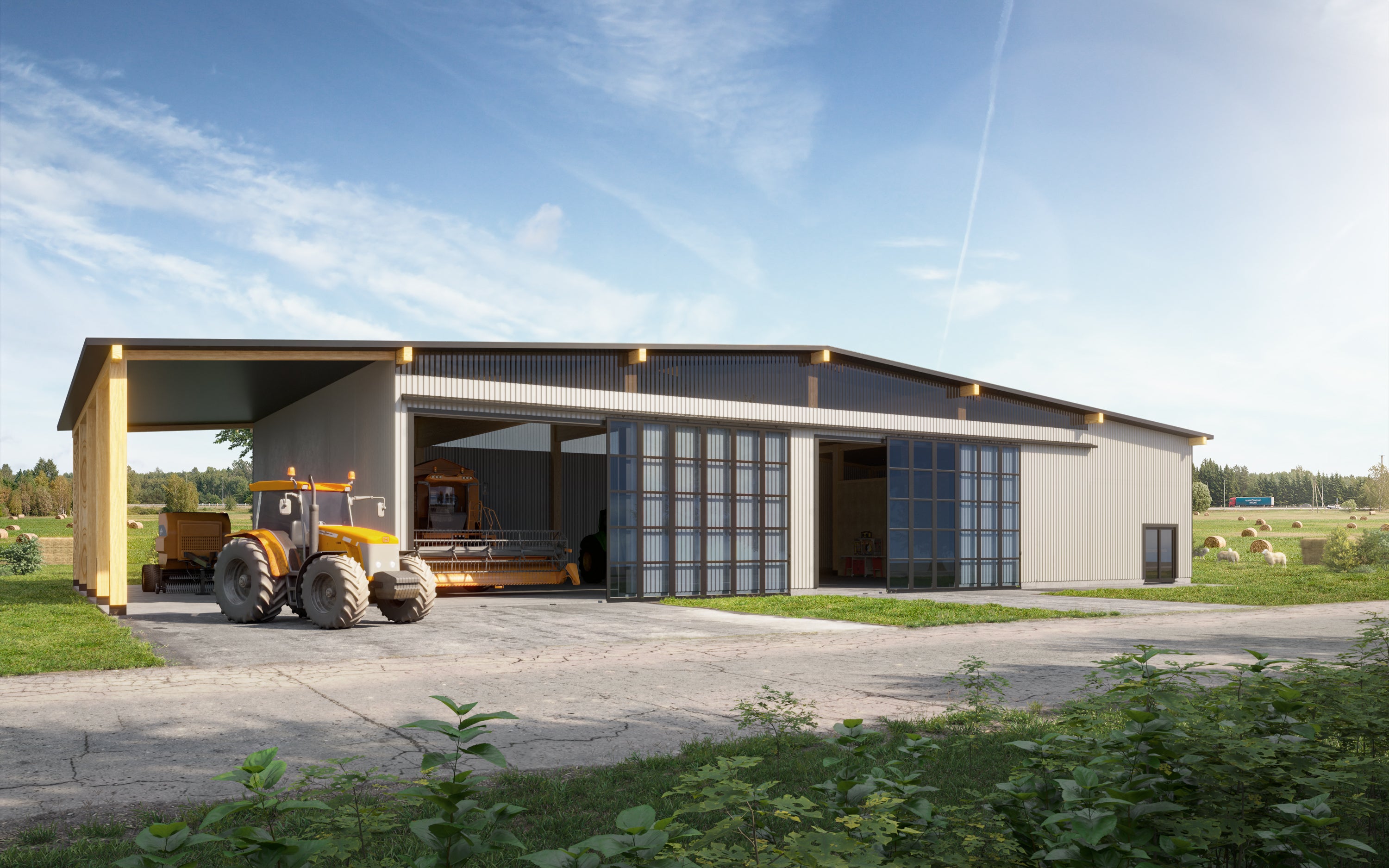 Schiebetor 2 Flügel Landwirtschaftliche Halle